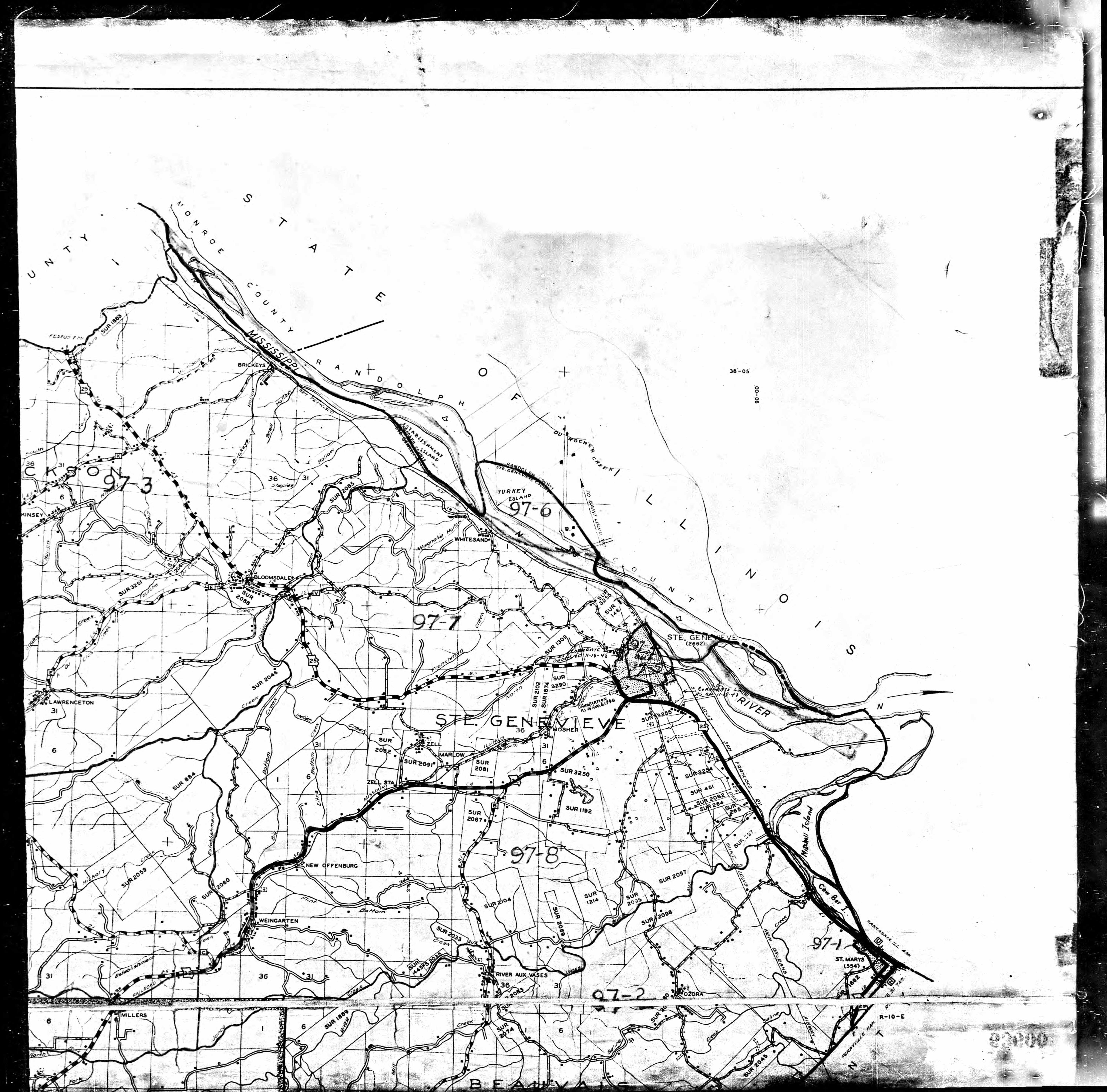 1940 Enumeration District Map, Ste. Genevieve county, Missouri